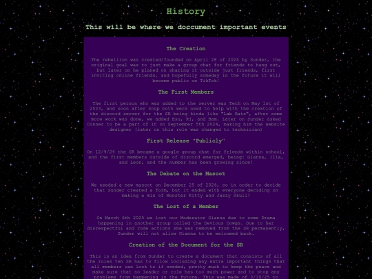History screenshot