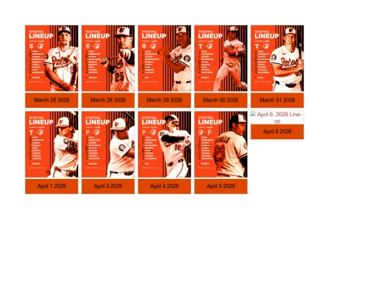 sports/baseball/orioles/lineupcards screenshot