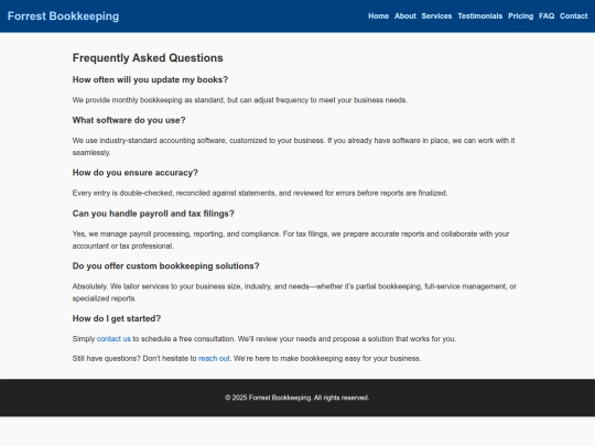 faq screenshot