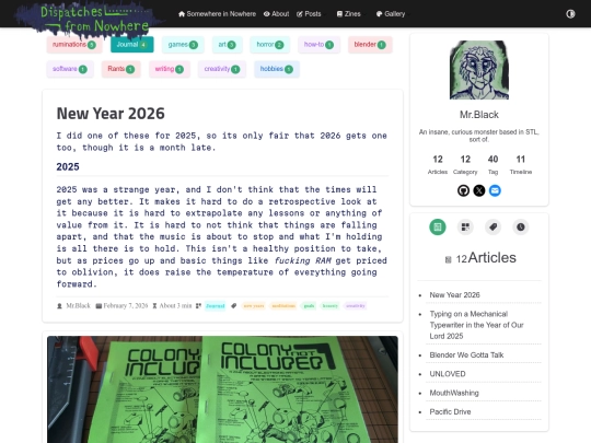 category/journal screenshot