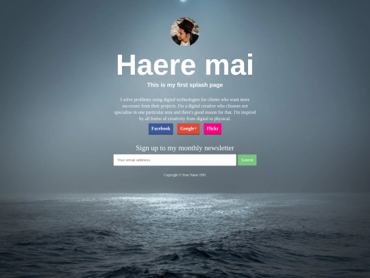 splash-page screenshot