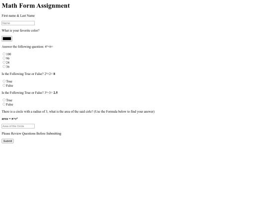 Content/Unit2/MathTest screenshot