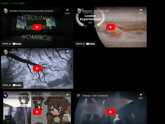videos screenshot