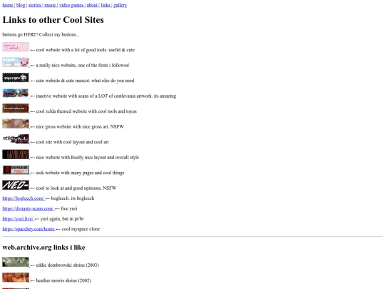 links screenshot
