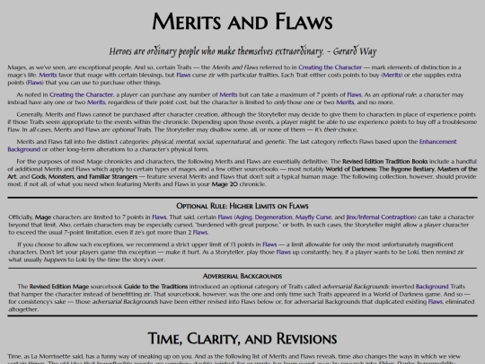 mta/character-creation/merits-flaws screenshot
