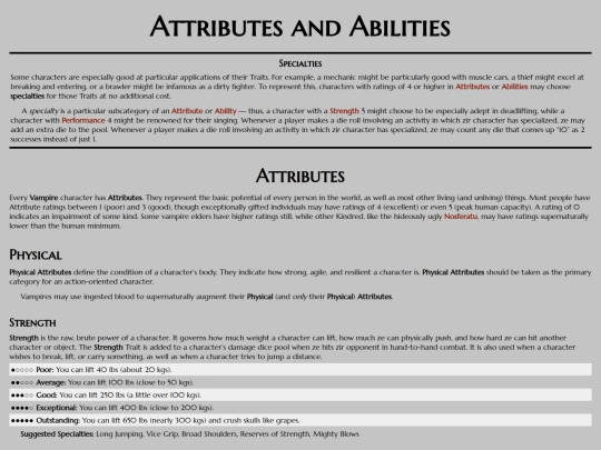 vtm/character-creation/attributes-abilities screenshot