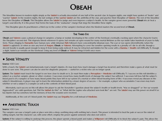 vtm/disciplines/obeah screenshot