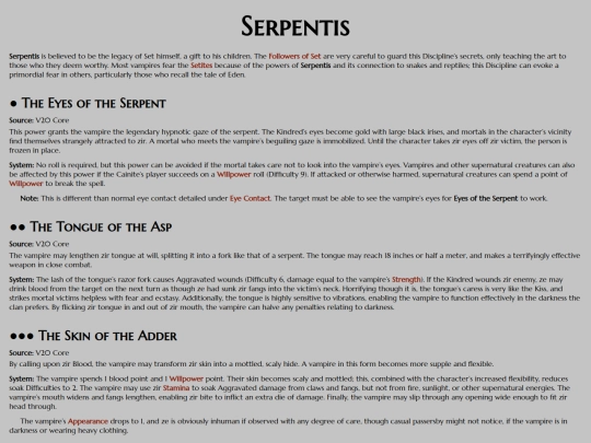 vtm/disciplines/serpentis screenshot