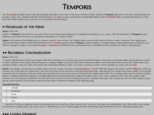 vtm/disciplines/temporis screenshot