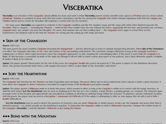 vtm/disciplines/visceratika screenshot