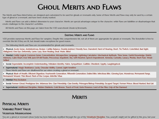 vtm/ghouls-revenants/ghoul-merits-flaws screenshot