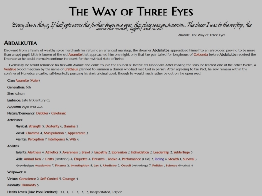 vtm/statblocks/kindred-of-note/way-of-three-eyes screenshot