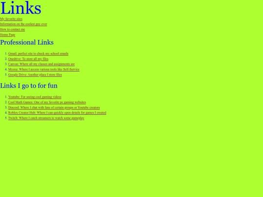 pages/links screenshot