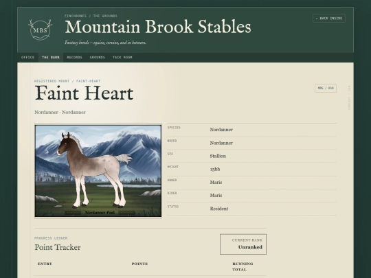 stables/residents/faint-heart screenshot