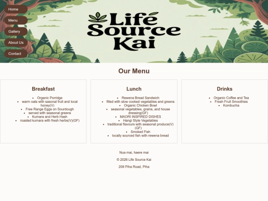menu screenshot