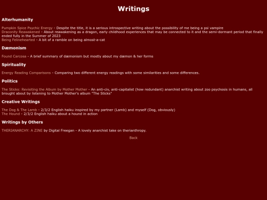 writings-index screenshot