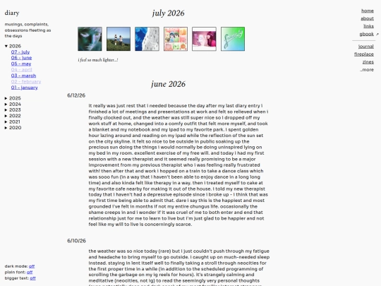 diary screenshot