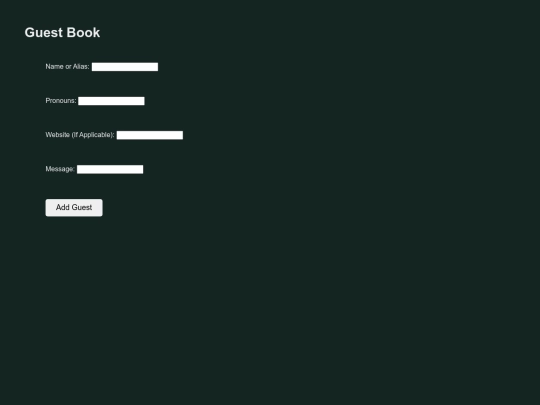 guestbook screenshot