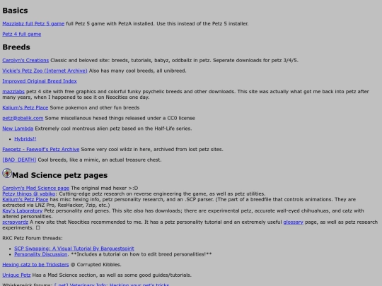 links screenshot