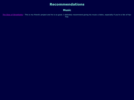 pages/recommendations screenshot