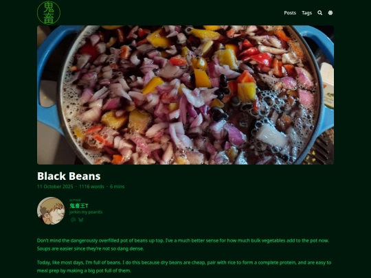 posts/recipes/beans screenshot