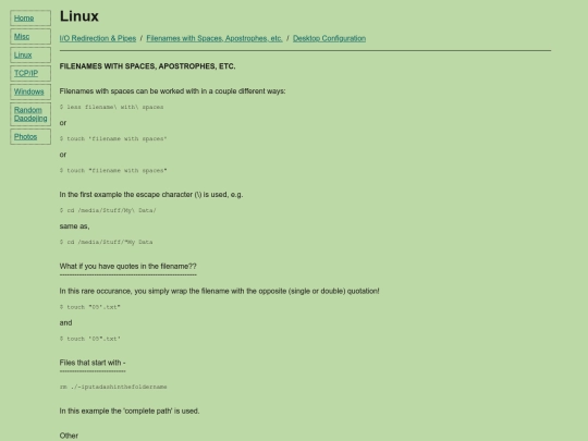 linux/filenameswithspacesetc screenshot