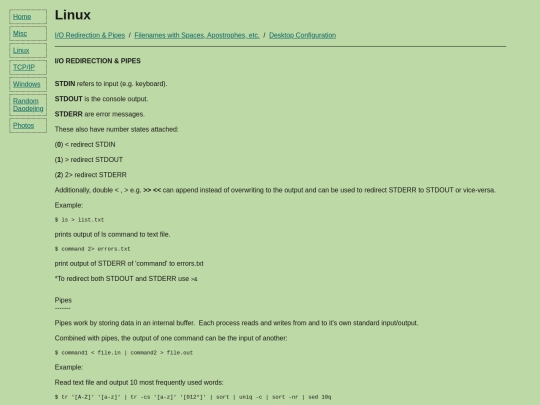 linux/ioredirectionandpipes screenshot