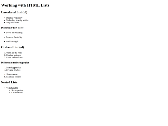 list screenshot