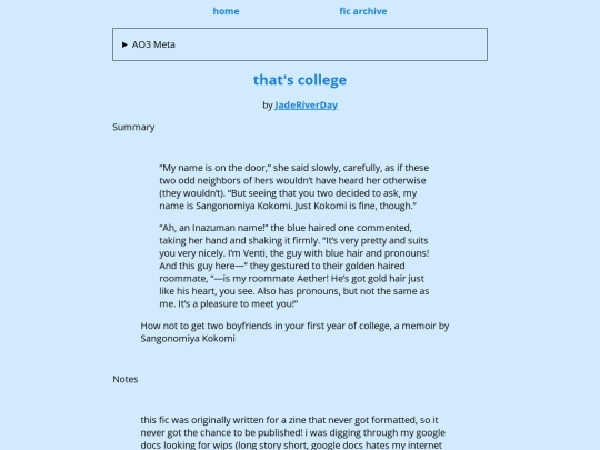 fics/thatscollege screenshot
