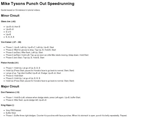 speedrun/routes/MikeTysonsPunchOutSpeedrunGuide screenshot
