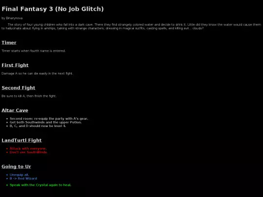 speedrun/routes/ff3_noJG_noED screenshot