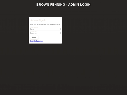 Billing Website/admin-login screenshot