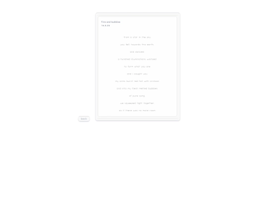 poetry/fire and bubbles screenshot