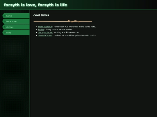 links screenshot