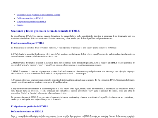 secciones y lineas generales screenshot