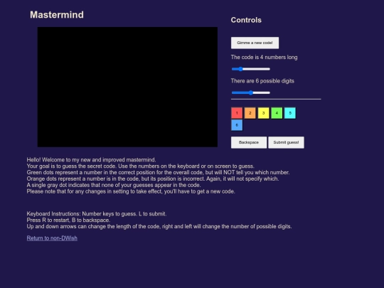 nondwish/mastermind screenshot