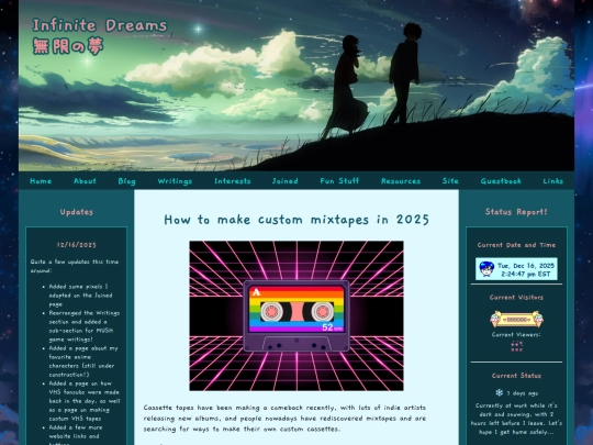interests/projects/tutorials/mixtapes screenshot