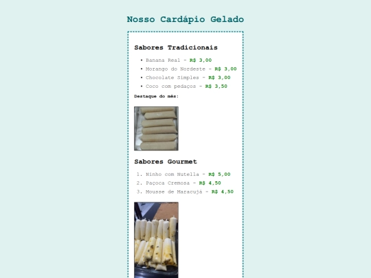 atividade 4/paginas principais/cardapio screenshot