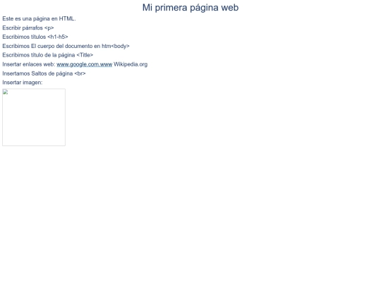 Mi primera página web html screenshot