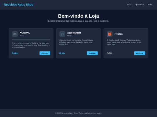 NeocitiesAppsShop screenshot