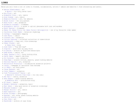 links screenshot