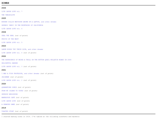 zines screenshot