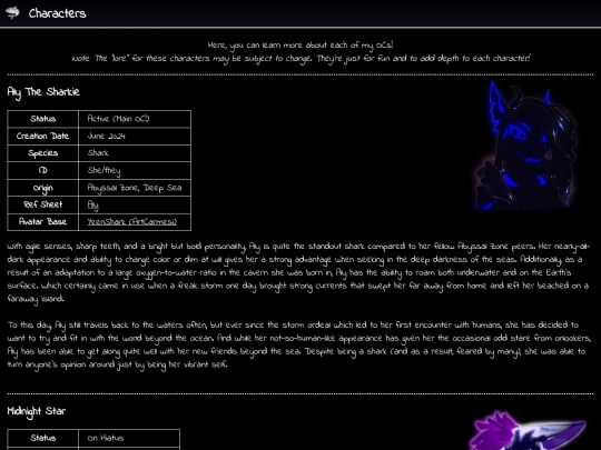 chars screenshot