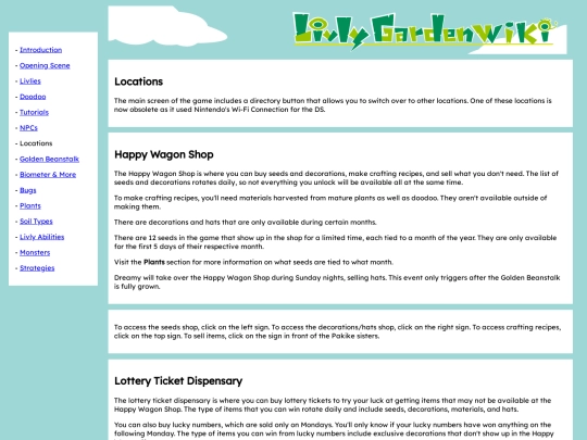 livlygardenwiki/locations screenshot