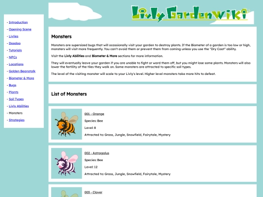 livlygardenwiki/monsters screenshot