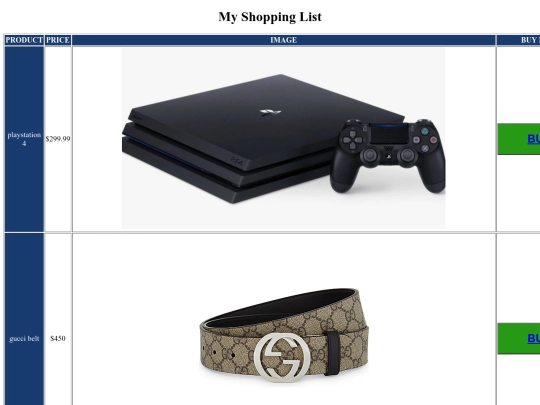 shoppinglist screenshot
