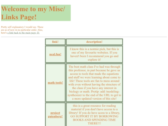 links screenshot