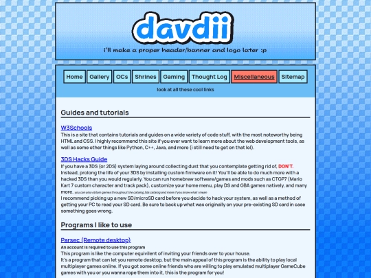 links screenshot