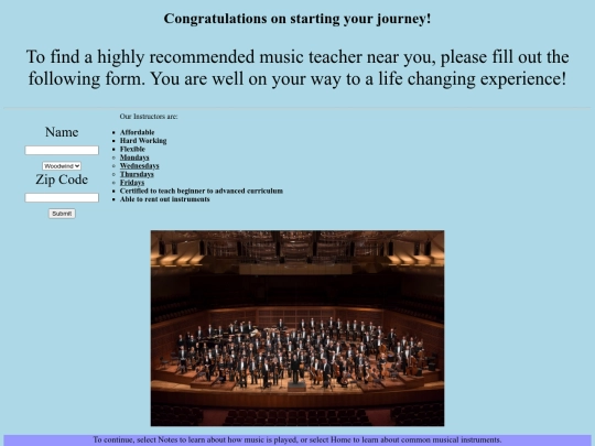 music/lessons screenshot