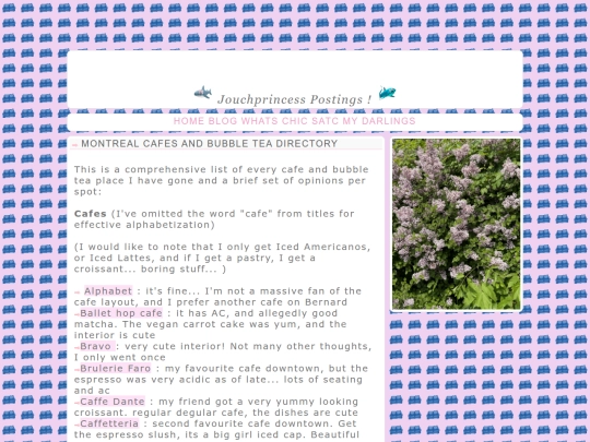 blog posts/cafes screenshot